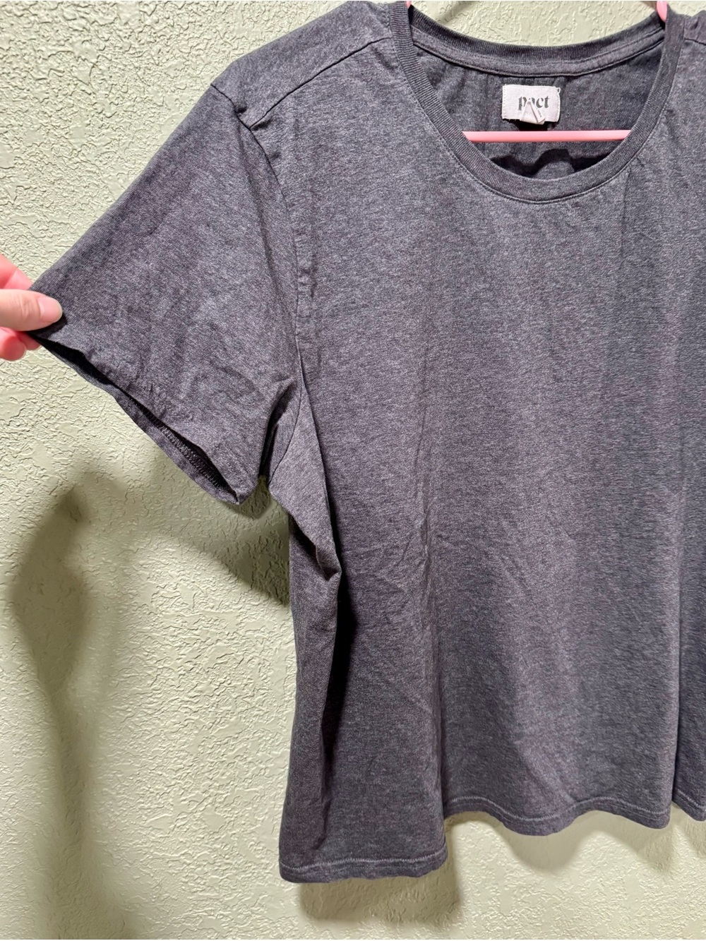 Pact Heathered Gray Crew Neck Tee XL - Picture 3 of 5